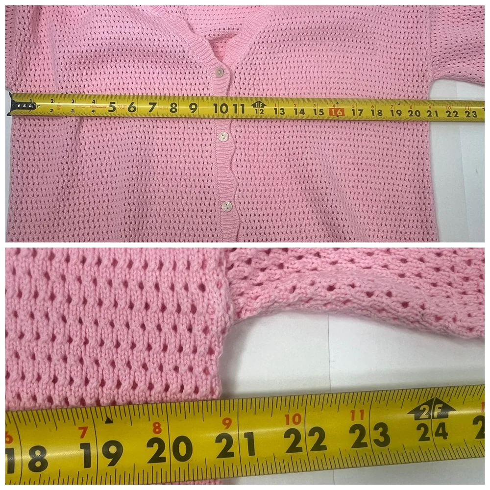Starfit Crochet Sweater Dress Pink Cover Up Beach Travel‎ Womens Small Medium